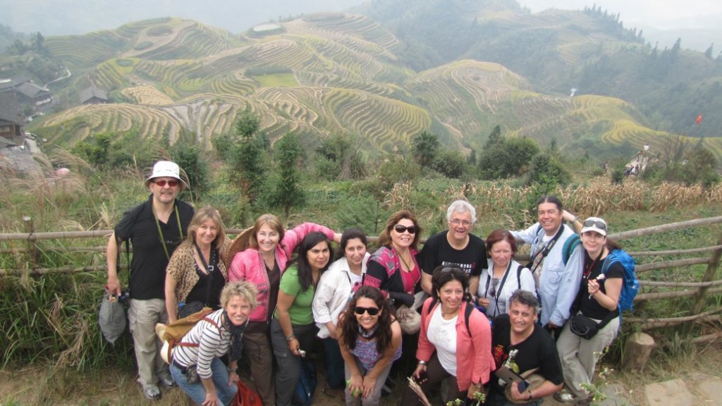 En las terrazas de arroz de Longji, Guangxi, China, viaje de estudios a China octubre de 2012, Feng Shui Chile
